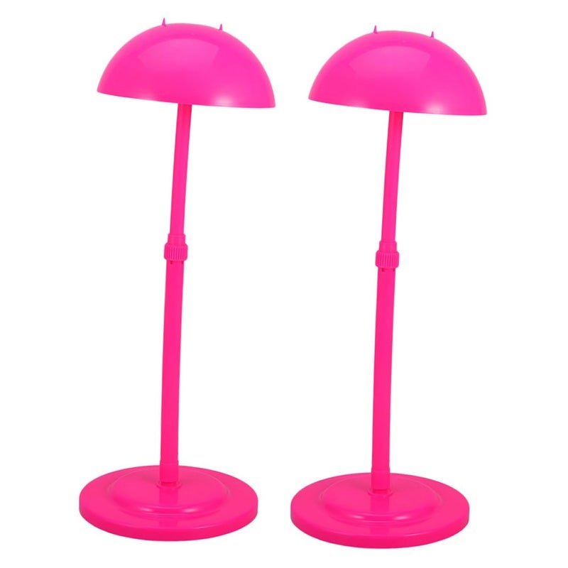 Adjustable Height Wig Rack Pair Portable Display Stand for Salon Home Styling Storage - Image 2