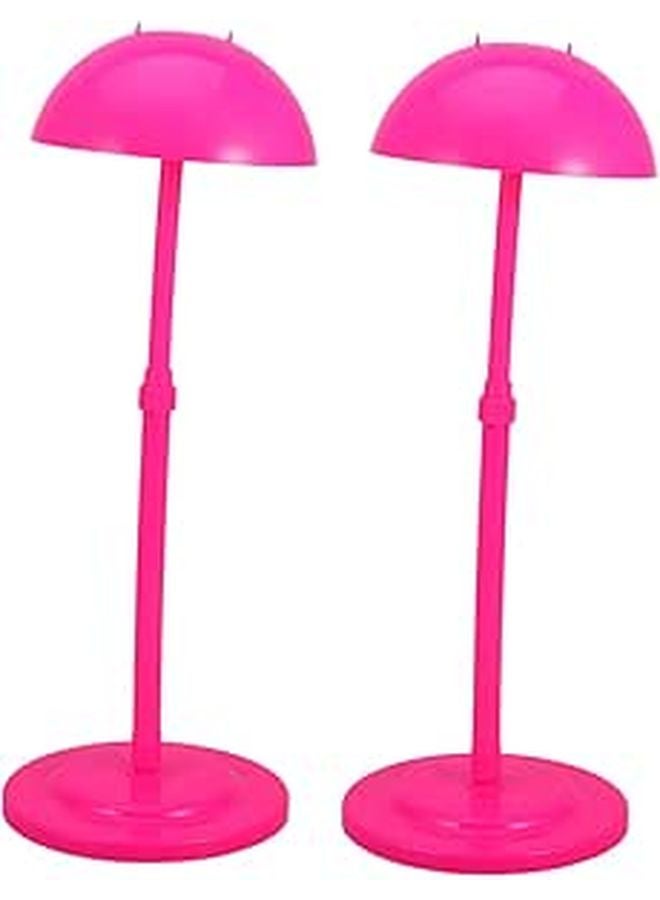 Adjustable Height Wig Rack Pair Portable Display Stand for Salon Home Styling Storage - Image 1
