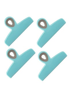 COOK WITH COLOR Set Of 4 Large Heavy Duty Bag Clips 5" Chip Bag Clips Large Food Clips For Food Storage With Air Tight Seal Grip For Bread Bags Snack Bags And Food Bags (Mint)  - Image 1