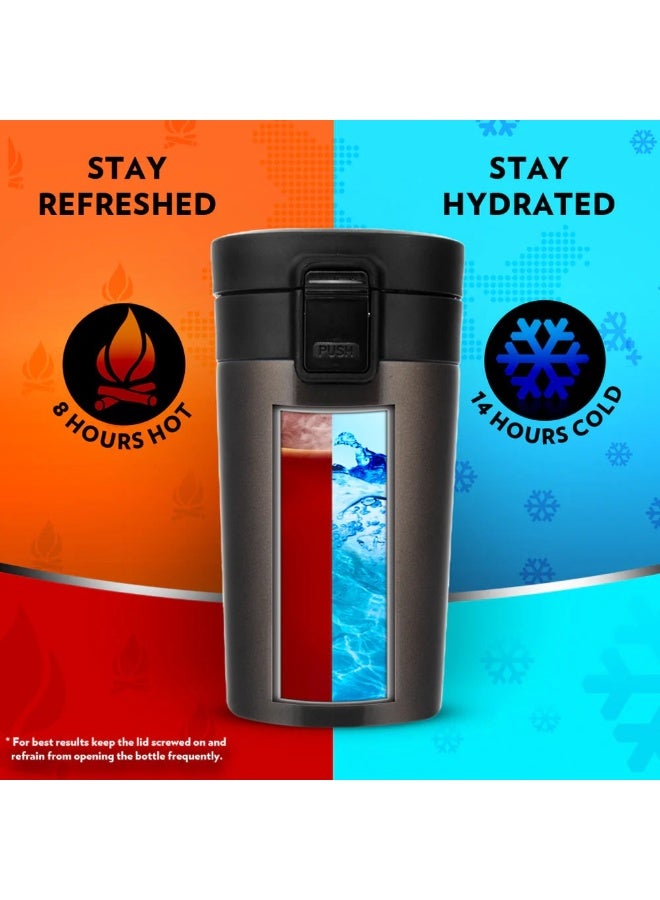 بوروسيل كوب قهوة سفر معزول من الستانلس ستيل، خالي من مادة BPA، بغطاء محكم الإغلاق، سعة 300 مل - Image 3