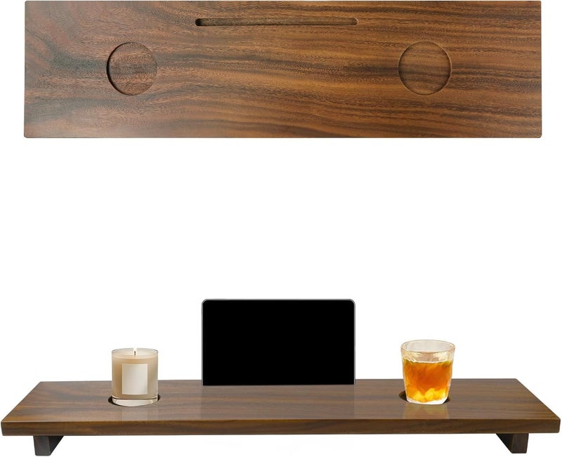 Graceware Walnut Bathtub Tray (35"x9"x2.5"), Luxury Bath Tray for Tub | Anti-Tip Adjustable Bathtub Trays for House Warming Gifts - Image 2