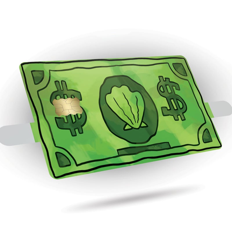 KCD Credit Card Skin Sticker Cover Decal Wrap 3-Pack â€“ Funny Sea Bucks Currency Design â€“ Durable Vinyl Stickers for Cards - CCS006 - Image 1