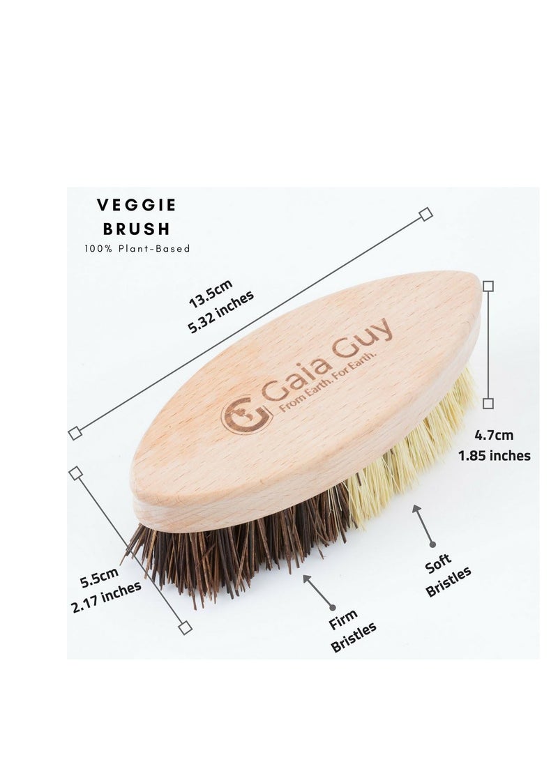 Gaia Guy Wood and Tampico Bottle Brush - Pot Brush - Vegetable Brush Set - Zero Waste, Compostable & Biodegradable Kitchen Brushes  - Image 2