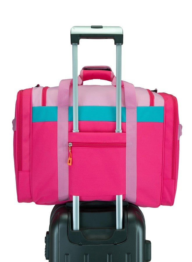 HawLander Large Kids Duffle Bag for Travel, Overnight, or Weekender, 22" inch, Pink Rose, 22.0"L x 12.0" H x 12.0"W, Duffle Bag for Travel - Image 3