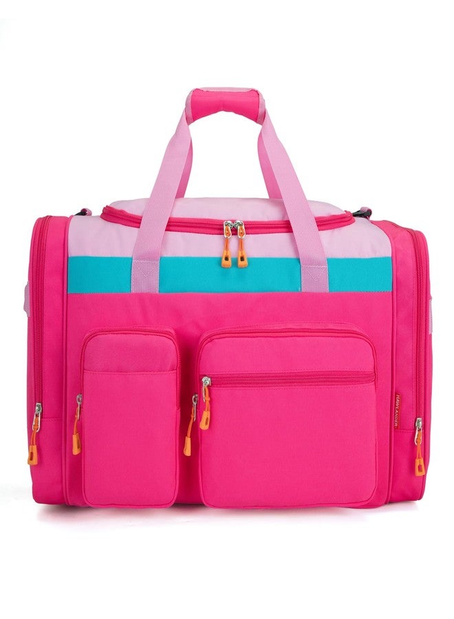 HawLander Large Kids Duffle Bag for Travel, Overnight, or Weekender, 22" inch, Pink Rose, 22.0"L x 12.0" H x 12.0"W, Duffle Bag for Travel - Image 1
