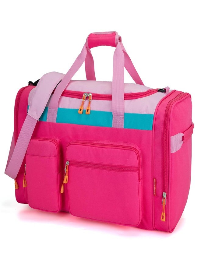 HawLander Large Kids Duffle Bag for Travel, Overnight, or Weekender, 22" inch, Pink Rose, 22.0"L x 12.0" H x 12.0"W, Duffle Bag for Travel - Image 2