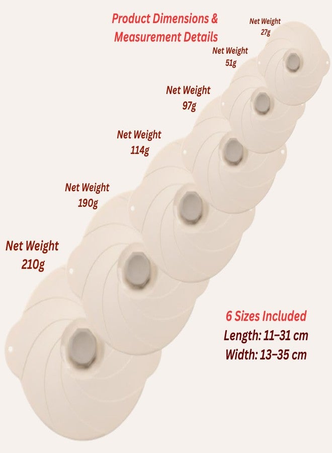 JSRM Universal Silicone Food Covers Set of 6 – Stretchable Lids for Bowls & Pots (11–31 cm) | Leak-Proof Reusable Kitchen Storage | Safe for Microwave Freezer - Image 2