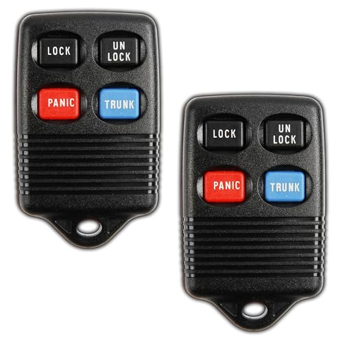KeylessOption 2X KeylessOption Key Fob Replacement for 1992 1993 1994 1995 1996 1997 1998 Ford Bronco Explorer F-150 Mazda B2300 Mercury Sable Lincoln Town Car Remote, 4-Button GQ43VT4T, Programming Guide Included - Image 1