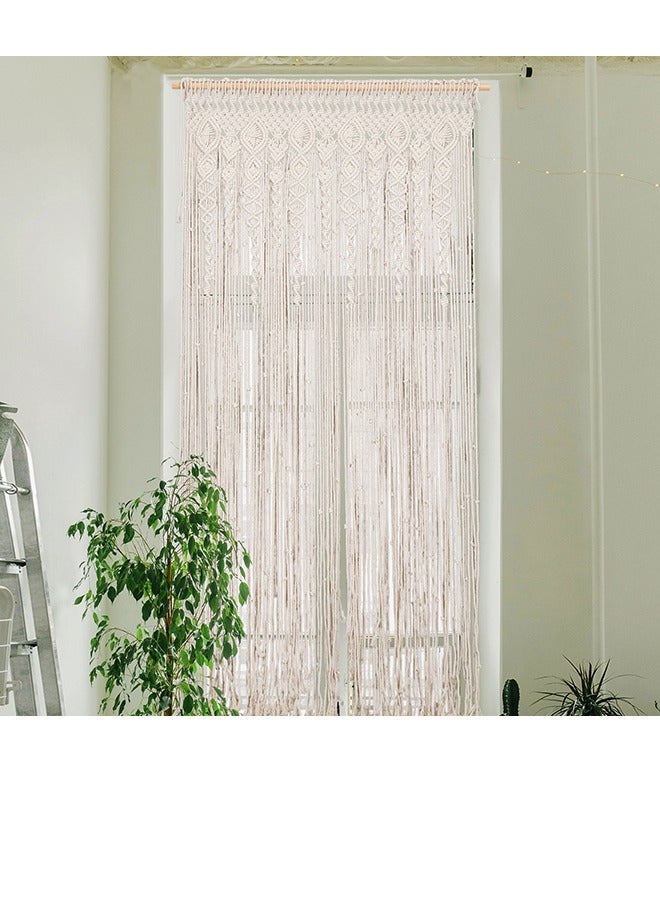 الشلالات مكرميه جدار معلق كبير يدويا نسيج بوهو 90W × 180L سم المنسوجة نسيج البوهيمي جدار الفن الستار للنافذة والباب خلفية الزفاف - Image 2