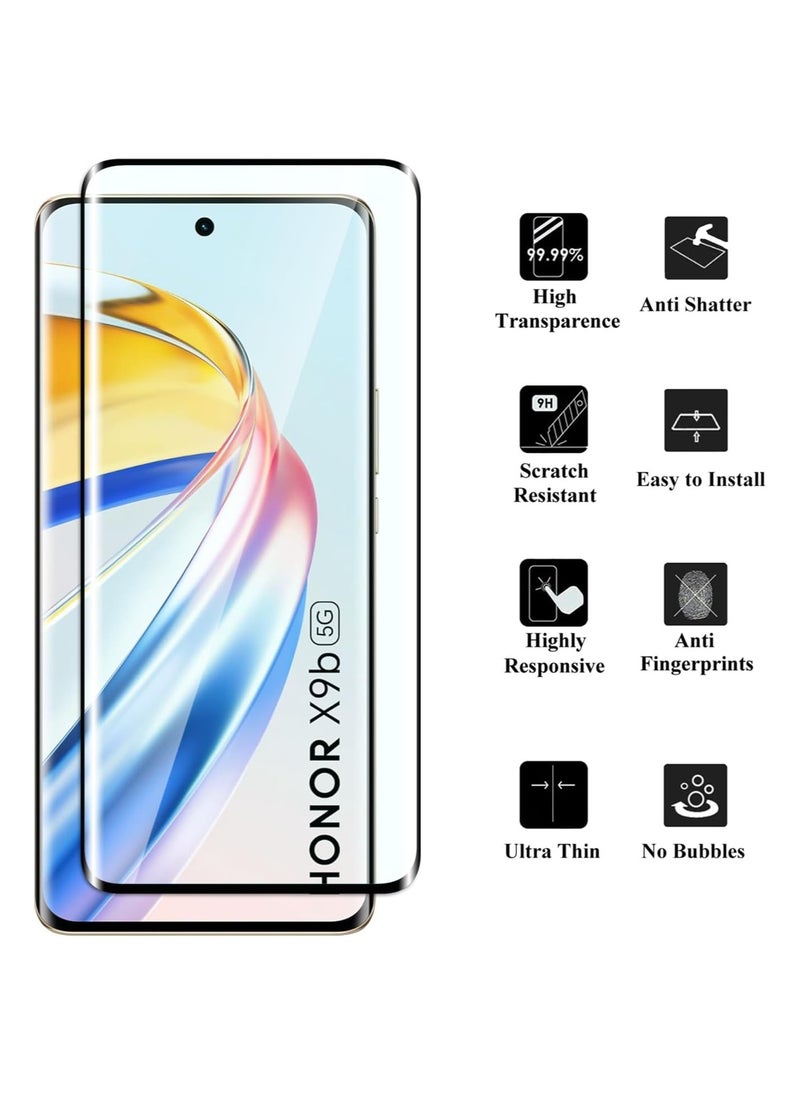 Generic - compatible with Honor X9b ,Tempered Glass Screen Protector [Support Fingerprint Unlock], High definition transparent anti-scratch, no bubbles, easy to install(2pack) - Image 1