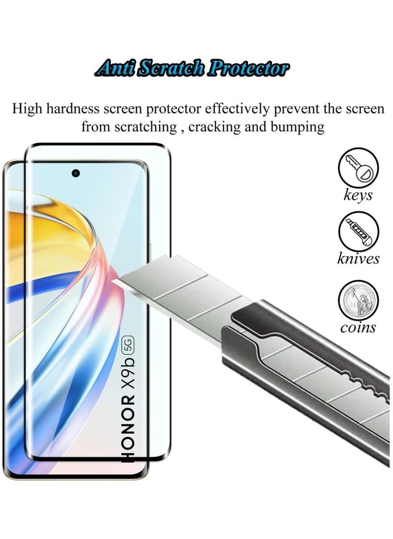 Generic - compatible with Honor X9b ,Tempered Glass Screen Protector [Support Fingerprint Unlock], High definition transparent anti-scratch, no bubbles, easy to install(2pack) - Image 1
