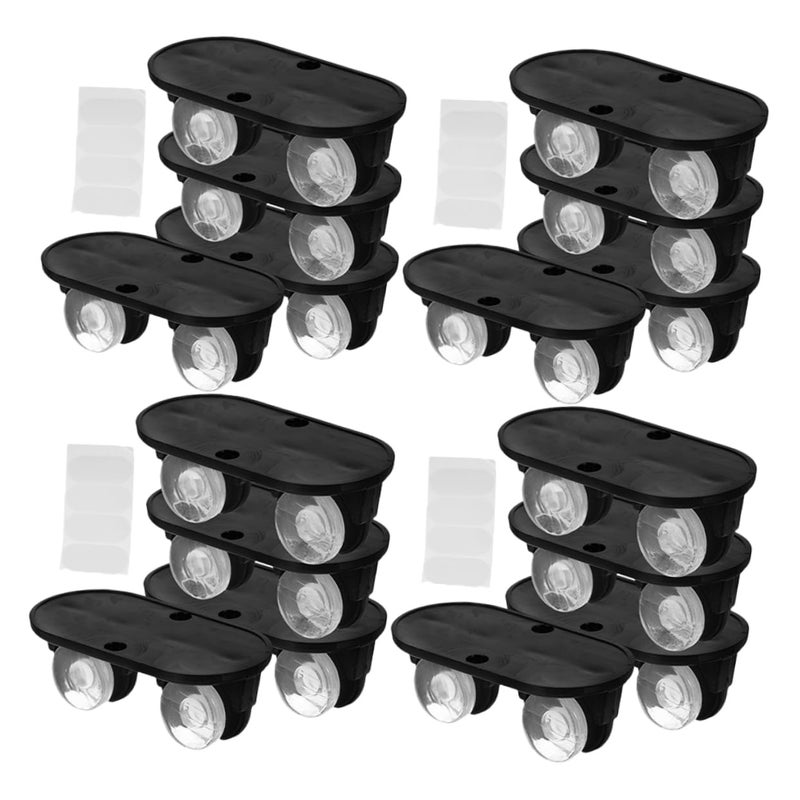 Black Self Adhesive Caster Wheels 20pcs Mini Swivel Furniture Rollers Low Noise - Image 2