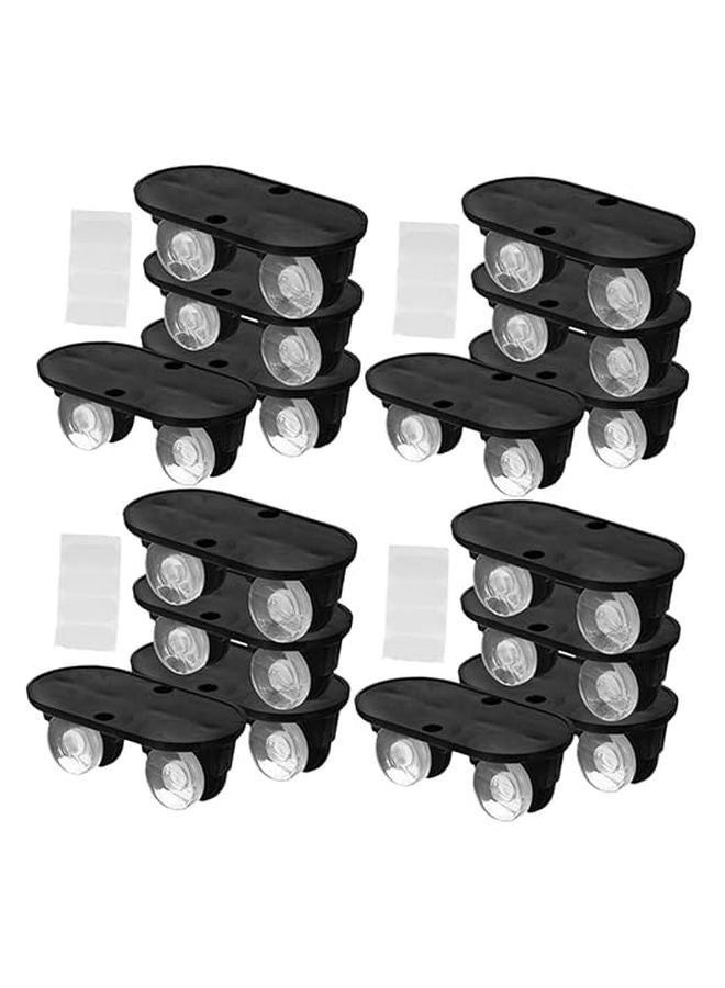 Black Self Adhesive Caster Wheels 20pcs Mini Swivel Furniture Rollers Low Noise - Image 1