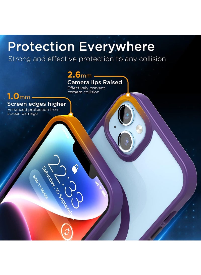 Denx - Magnetic Case for iPhone 13 And iPhone 14 Case, Compatible with MagSafe, Plating Luxury Cover, Clear Soft TPU Shockproof Protective Phone Case, (Deep Purple) - Image 1