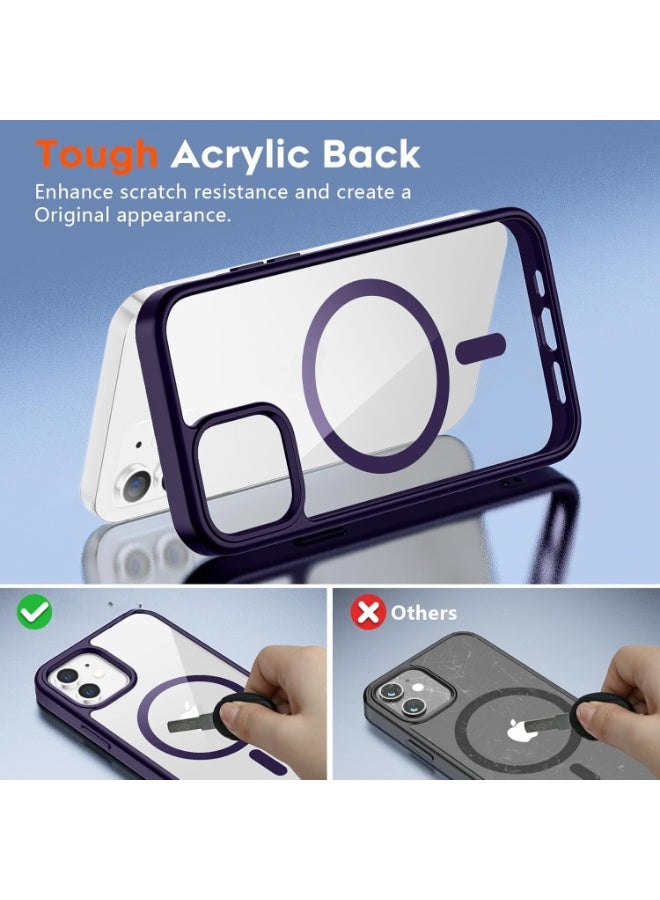 أكاليكس حافظة مغناطيسية لهاتف iPhone 13، متوافقة مع MagSafe، غطاء فاخر مطلي، حافظة هاتف شفافة ناعمة من مادة TPU مقاومة للصدمات، (أرجواني غامق) - Image 4