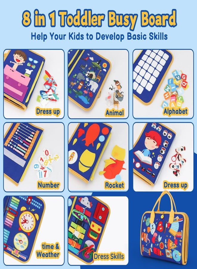 R RUCKERCO Montessori Busy Book for Toddlers Age 3-5, 12-in-1 Toddler Learning Activities, Preschool Educational Sensory Toys, Travel Airplane Car Toy , Fine Motor Skills Book, Birthday Gift for Boys Girls - Image 2