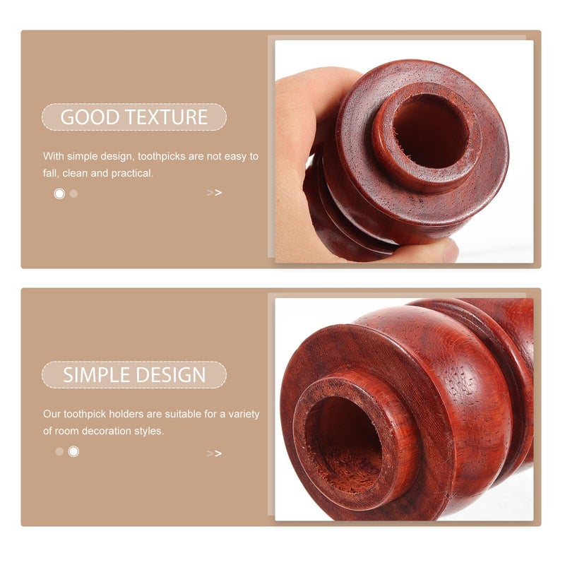 Wooden Toothpick Holder Dispenser Portable Storage Container For Kitchen Dining Table - Image 4