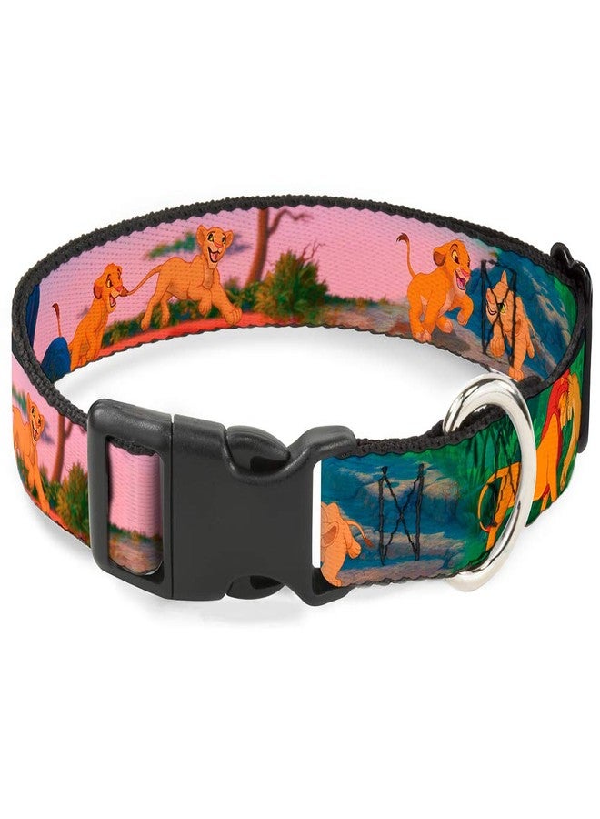 Buckle Down Buckle-Down Plastic Clip Collar - Lion King Simba & Nala Growing Up Scenes - 1" Wide - Fits 15-26" Neck - Large - Image 1