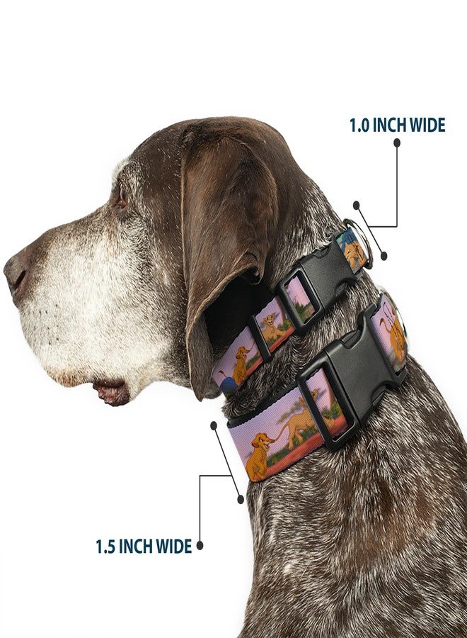 Buckle Down Buckle-Down Plastic Clip Collar - Lion King Simba & Nala Growing Up Scenes - 1" Wide - Fits 15-26" Neck - Large - Image 2