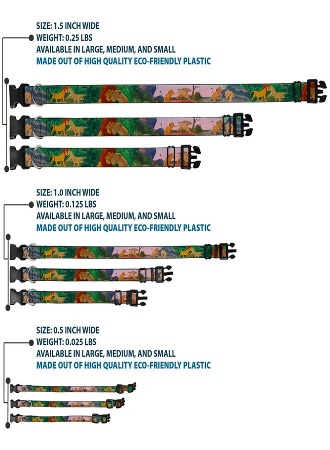 Buckle Down Buckle-Down Plastic Clip Collar - Lion King Simba & Nala Growing Up Scenes - 1" Wide - Fits 15-26" Neck - Large - Image 3