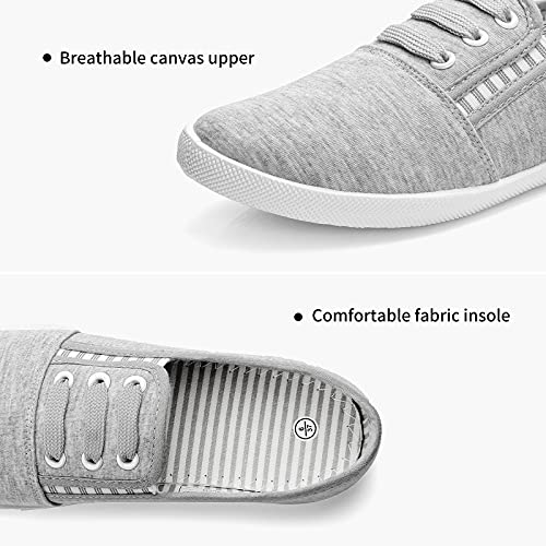Shupua Womens Slip On Sneakers Canvas Shoes for Women Slip on Shoes Casual Tennis Shoes (Grey.us9) - Image 2