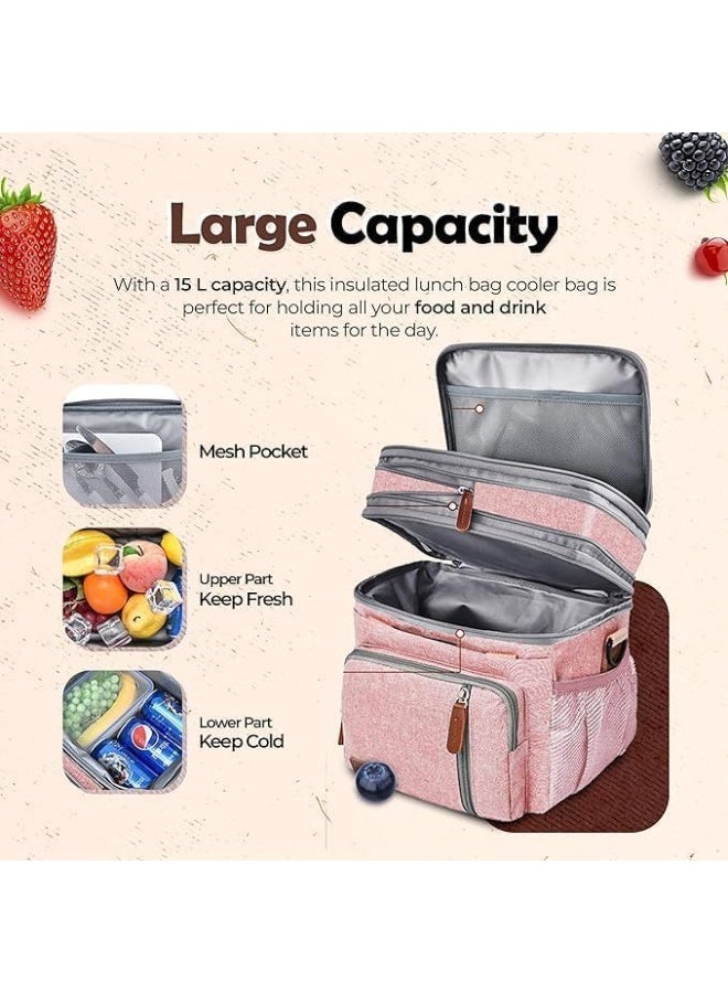 Insulated Lunch Bag For Men and Women - Pink - Image 3