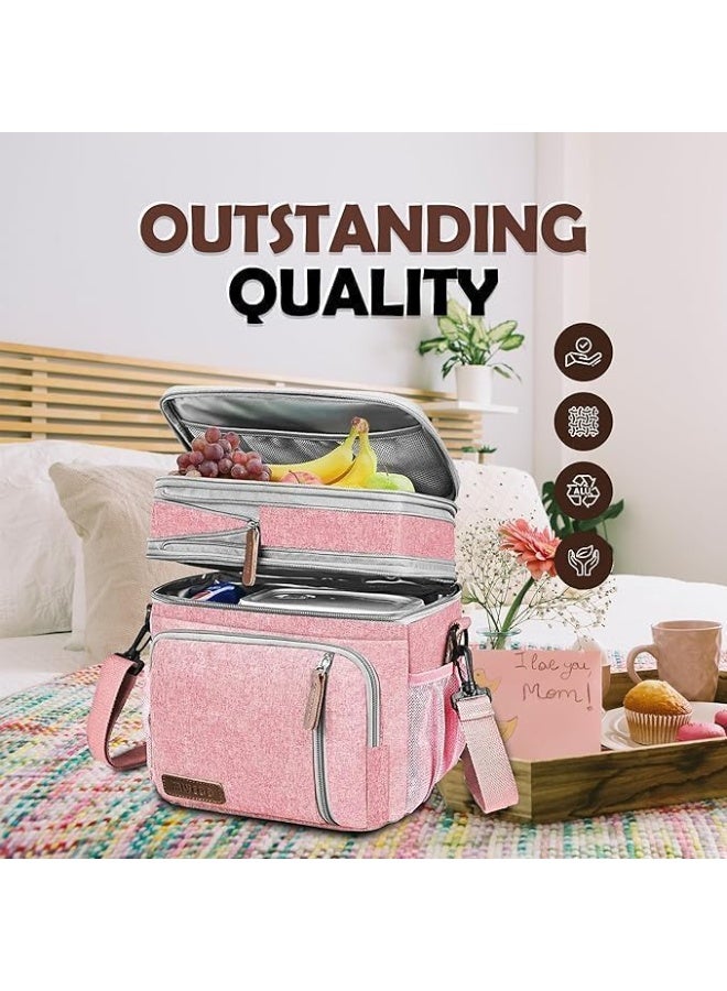 Insulated Lunch Bag For Men and Women - Pink - Image 4