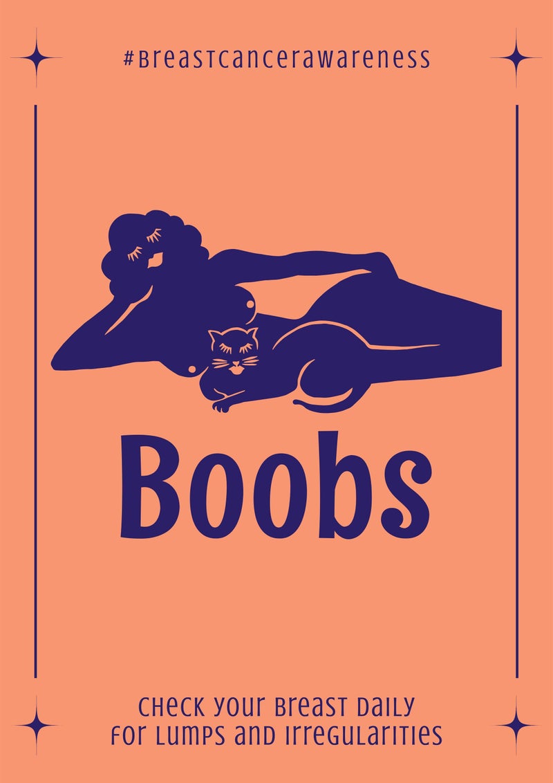 TNESSENTIAL Breast Cancer Awareness Print | Funny Feminist Wall Art | Check Your Boobs Retro Poster - Image 3