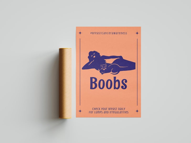 TNESSENTIAL Breast Cancer Awareness Print | Funny Feminist Wall Art | Check Your Boobs Retro Poster - Image 2