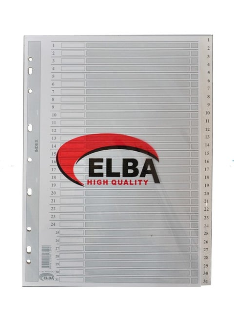 Separator Cardboard with Numbers 1-31