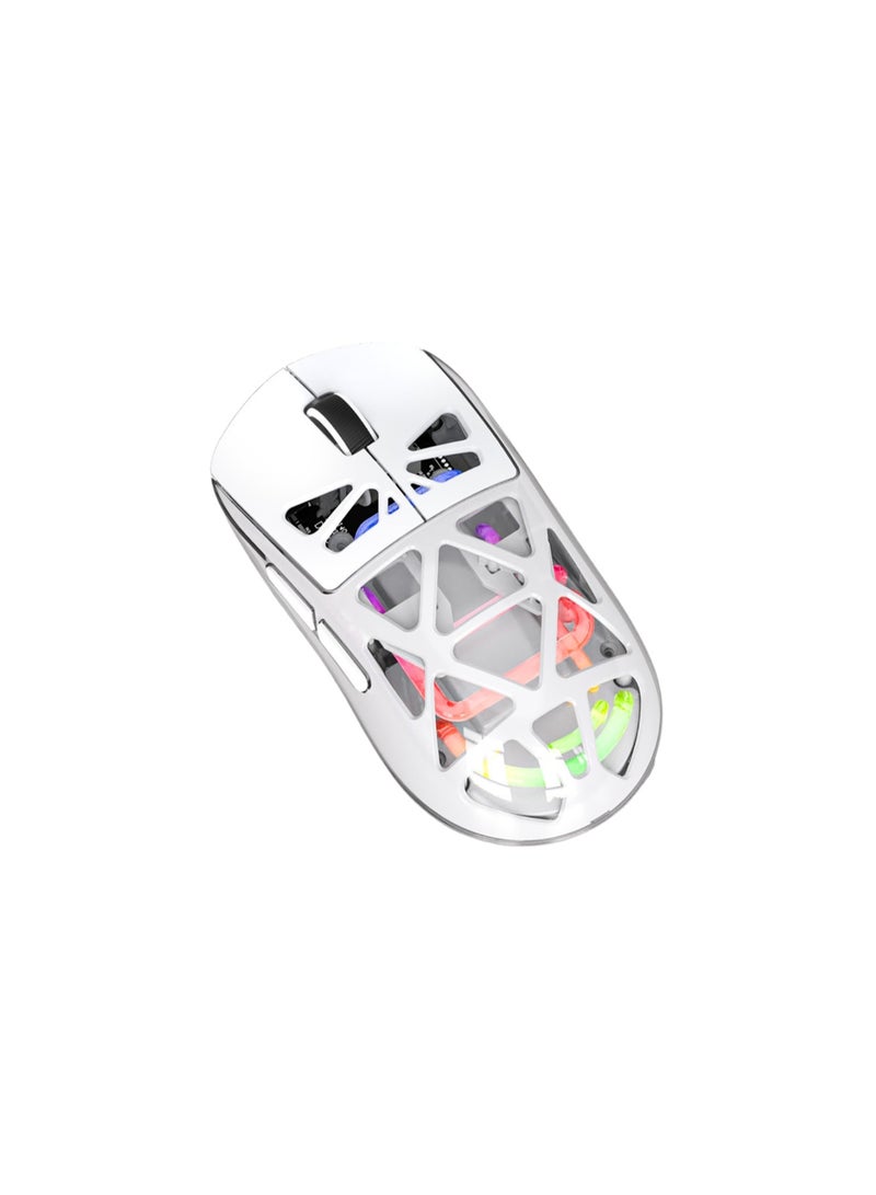 Wireless Bluetooth Mouse, BT + 2.4G Dual-Mode Mechanical Mouse For Gaming,Esports,Desktop,Laptops,Tablets(White) - Image 1
