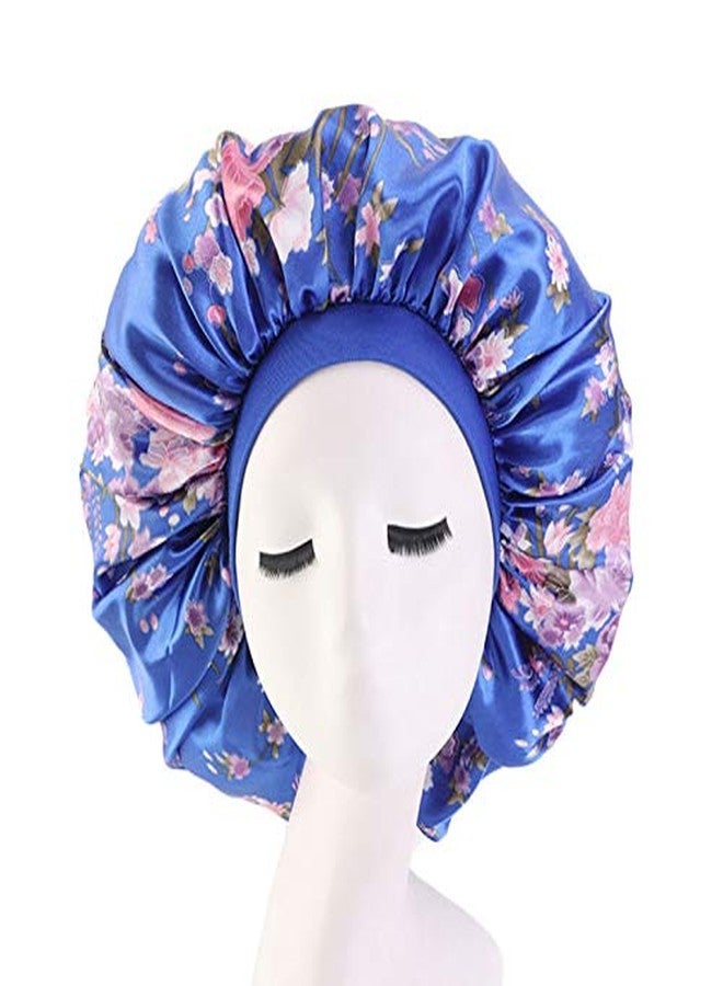 ubrand Deepth 3 Pieces Extra Large Printed Sleep Cap Jumbo Cap Large Satin Bonnet with Comfort Elastic Band - Image 3