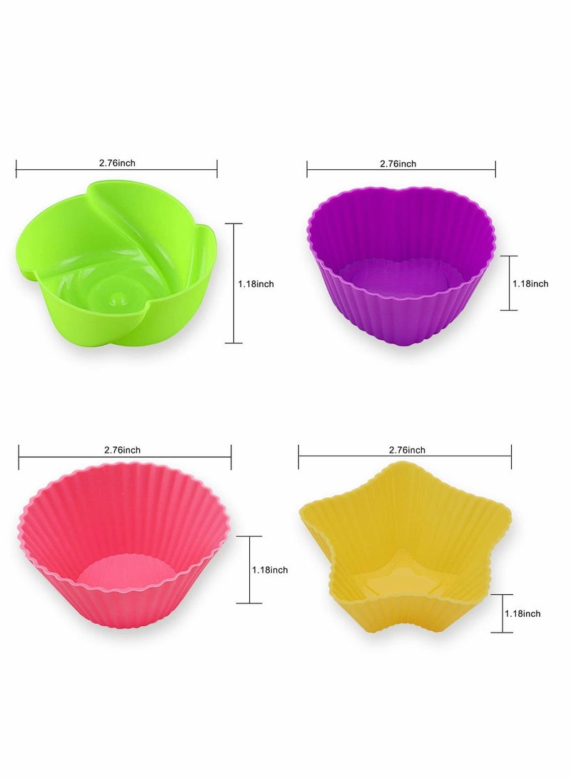 20 Pcs Reusable Nonstick Silicone Cupcake Moulds - Colorful Muffin Cases for Easy Baking & Decorating - Image 5