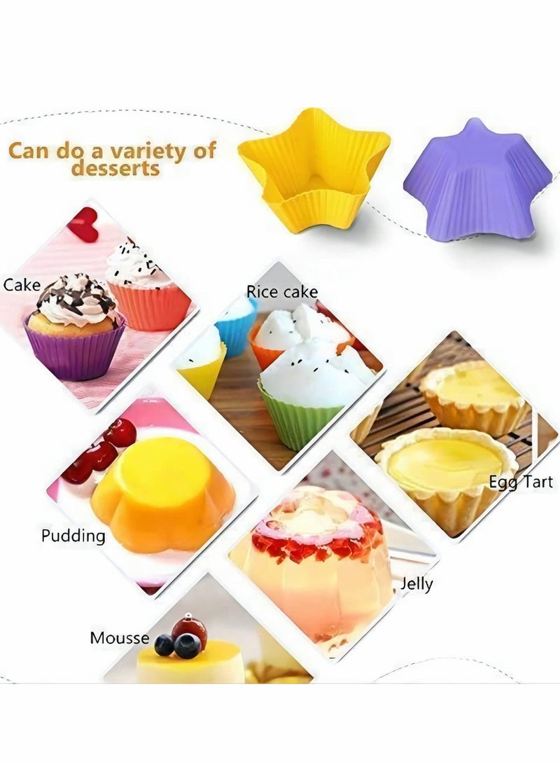 20 Pcs Reusable Nonstick Silicone Cupcake Moulds - Colorful Muffin Cases for Easy Baking & Decorating - Image 4