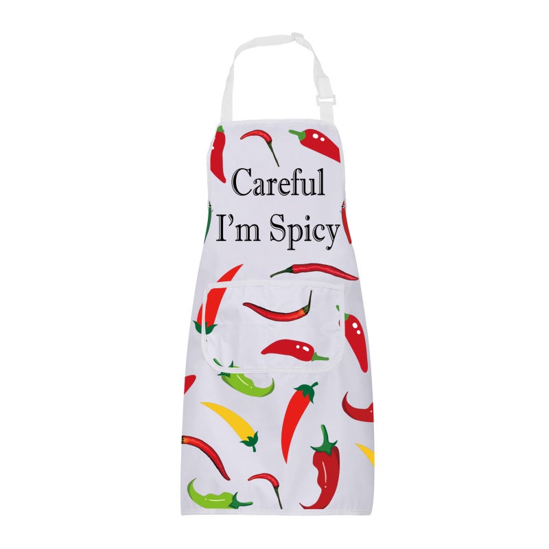 BNQL Chili Pepper Apron Hot Chilli Gifts Spicy Food Lover Gift Careful i'm Spicy Peppers Chilli Cooking Chef Apron - Image 1