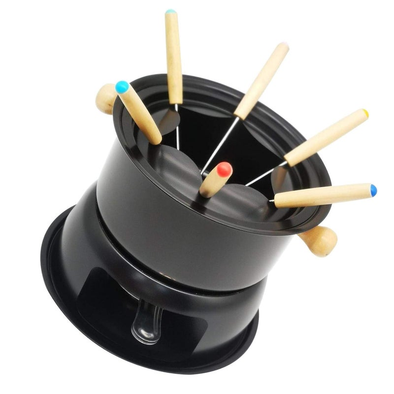 MOON WORLD Fondue-Chocolate/Cheese, The High-Quality Carbon Steel Structure, with Splash Guard, Removable Parts,Perfect Choice for Buffets and Parties, 8.66 * 6.69 * 6.30 in - Image 2