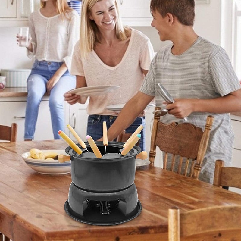 MOON WORLD Fondue-Chocolate/Cheese, The High-Quality Carbon Steel Structure, with Splash Guard, Removable Parts,Perfect Choice for Buffets and Parties, 8.66 * 6.69 * 6.30 in - Image 5