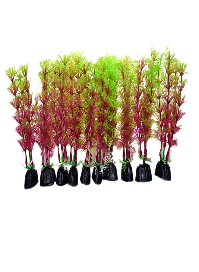 CHOOSTIX Aquachoo Aquarium Decor, Artificial Plants, Green and Red, Small, 211, 10 Pieces, 120 g - Image 1