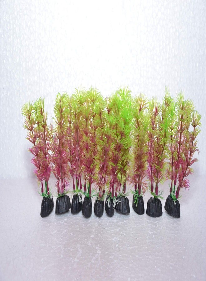 CHOOSTIX Aquachoo Aquarium Decor, Artificial Plants, Green and Red, Small, 211, 10 Pieces, 120 g - Image 2