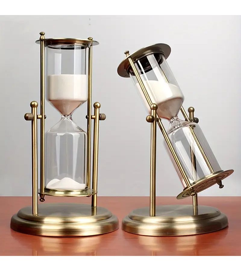 Home Creative Rotating Sand Timer 15 Minutes White Sand For Office Desk Living Room Home Decoration Gift 1pc - Image 1
