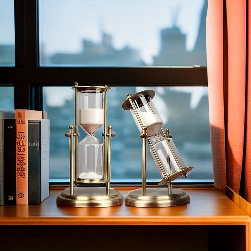 Home Creative Rotating Sand Timer 15 Minutes White Sand For Office Desk Living Room Home Decoration Gift 1pc - Image 5