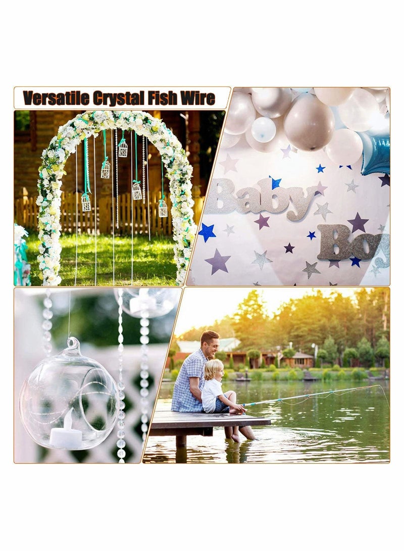 Generic Fishing Wire Strong Clear Invisible Hanging 0.8mm up to 100lbs 656Ft Nylon Thread with 100PCs Aluminum Crimping Loop Sleeves Kit for Decor Balloon Garland Crafts  - Image 4