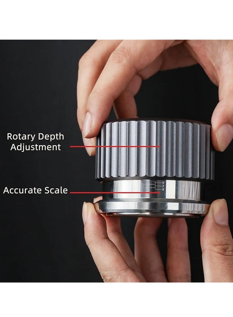 زيروهيرو مكبس قهوة ZeroHero ذاتي التوازن، مقاس 51 مم و58 مم، ملحقات إسبريسو، مكبس قهوة مزود بنابض، مكبس يدوي من الفولاذ المقاوم للصدأ. أداة مثالية للباريستا. - Image 3
