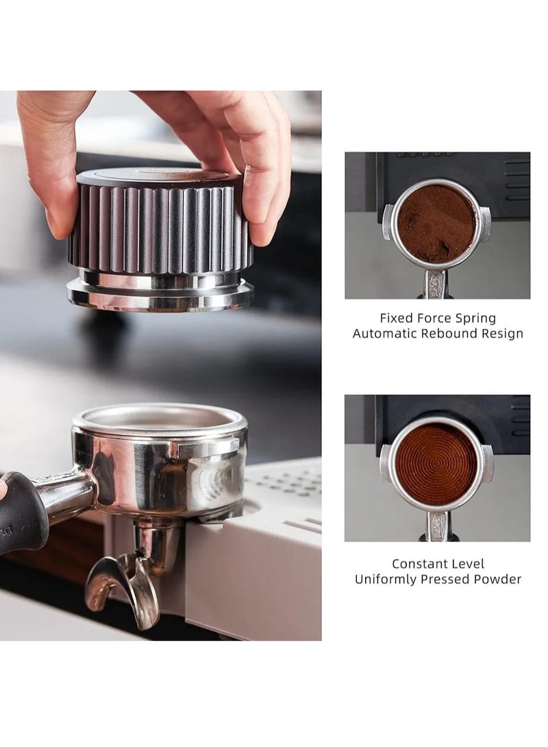 زيروهيرو مكبس قهوة ZeroHero ذاتي التوازن، مقاس 51 مم و58 مم، ملحقات إسبريسو، مكبس قهوة مزود بنابض، مكبس يدوي من الفولاذ المقاوم للصدأ. أداة مثالية للباريستا. - Image 5