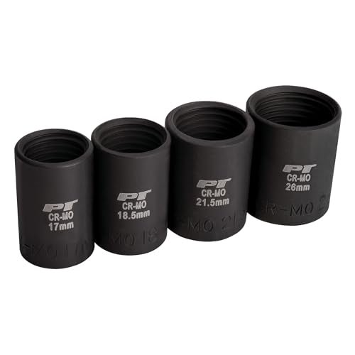 Performance Tool M990 Heavy Duty Impact Socket Set for Lug Nut Removal - Fits 17mm to 26mm, CrMo Steel, Oil Resistant Finish, 1/2-Inch Drive - Image 1