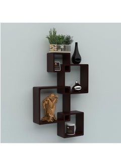 Wooden Twist Rafuf Intersecting Floating Wall Shelves with 4 Shelves  - Image 1