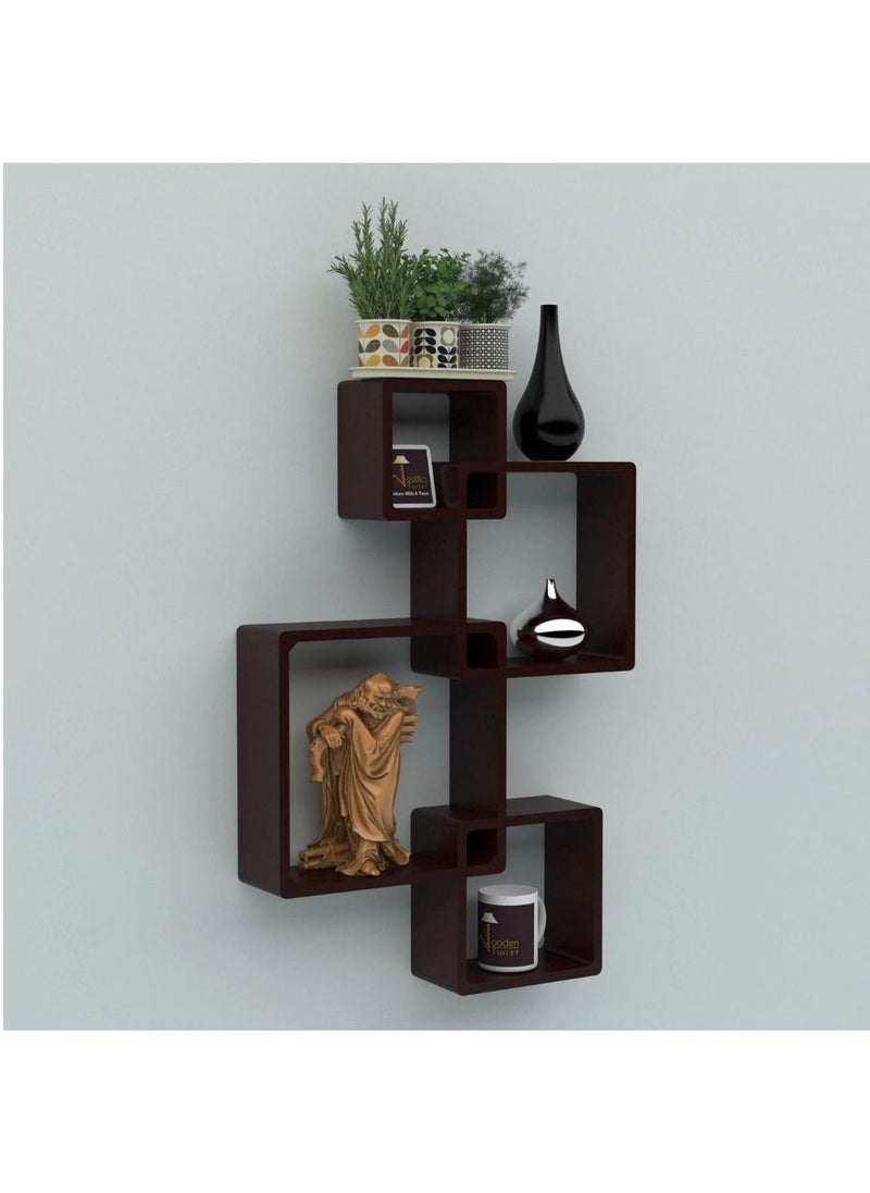 Wooden Twist - Rafuf Intersecting Floating Wall Shelves with 4 Shelves - Image 1