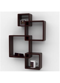 Wooden Twist Rafuf Intersecting Floating Wall Shelves with 4 Shelves  - Image 4