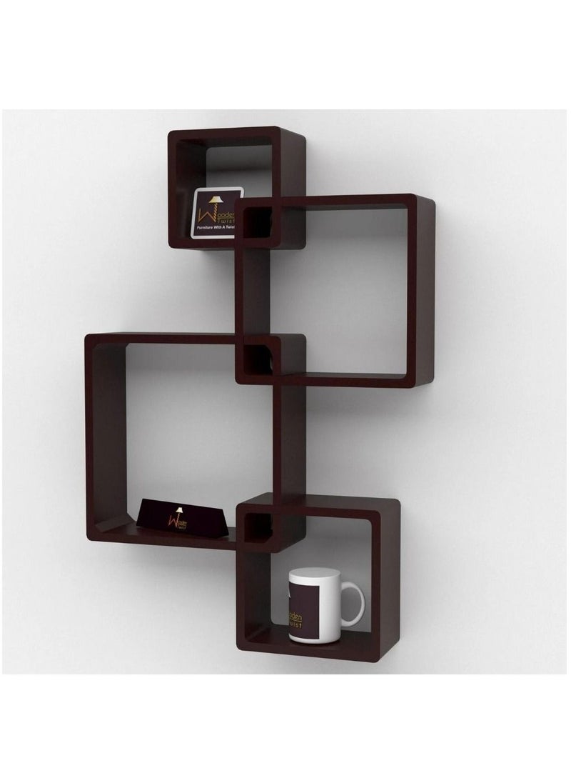 Wooden Twist - Rafuf Intersecting Floating Wall Shelves with 4 Shelves - Image 1