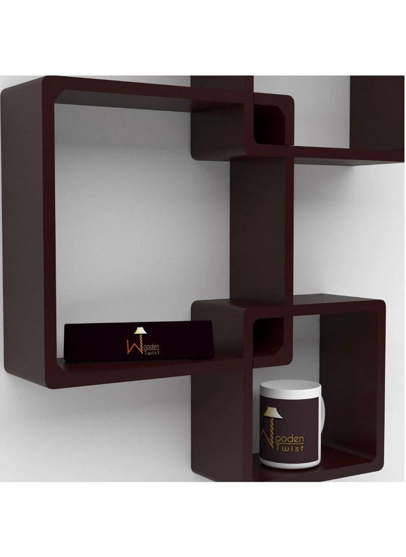 Wooden Twist - Rafuf Intersecting Floating Wall Shelves with 4 Shelves - Image 1